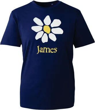 Generic James Daisy Flower T-Shirt - Cute Floral Graphic Name Shirt - Personalized Gift Tee for Men and Women (Navy, M Years)