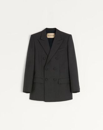 Valentino Valentino Double-Breasted Wool Gabardine Jacket
