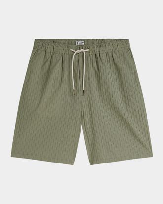 Maison Scotch Men & apos;s Jacquard Seersucker Drawstring Shorts