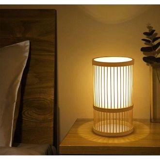 OEM L&aacute;mpara De Bamb&uacute; Natural, Estilo Bohemio Japon&eacute;s, Dise&ntilde;o Decorativo Hueco Para Dormitorio, Sala De Estar U Oficina - Ulisem