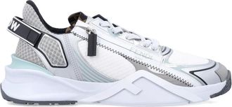 Fendi Sneakers, male, Gray, 10 UK, Silver Trainers with Mesh Upper