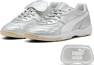 Puma King Indoor Mesmerize Soccer Sneaker in Silver Mist/Alpine Snow at Nordstrom, Size 10.5