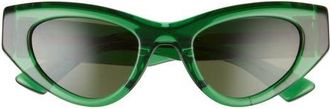 Bottega Veneta 49mm Cat Eye Sunglasses in Green at Nordstrom