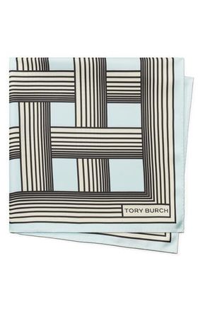 Tory Burch Gradual Stripe Square Silk Neckerchief in Gradual Stripe Blue at Nordstrom
