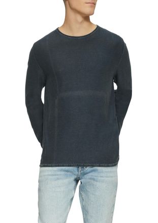 QS by s.Oliver Strickpullover QS, Herren, Gr. XXL, blau, Strick, Obermaterial: 100% Baumwolle, unifarben, regular fit normal, Rundhals, Rollkante, Pullover Strickpul