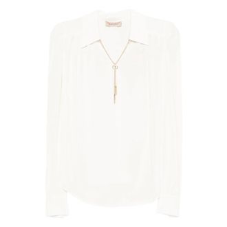 Twinset Blouses, female, Beige, Size: XS Giglio Top in Trendy Style