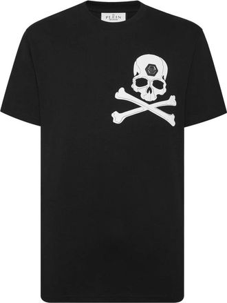 Philipp Plein T-Shirt Ronde Hals Skull&Bones - Heren - T-shirts - Zwart - 4XL - Katoen - Tops