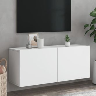 vidaXL Mueble Para Tv De Pared Blanco 100x30x41 Cm Vidaxl