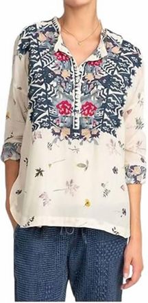 Johnny Was Womens Nostra Silk Blouse In Multi