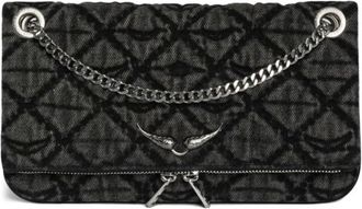 Zadig&Voltaire Rock II Monogram Clutch - Dames - Schoudertassen - Grijs - ONE Size - Katoen - Tassen