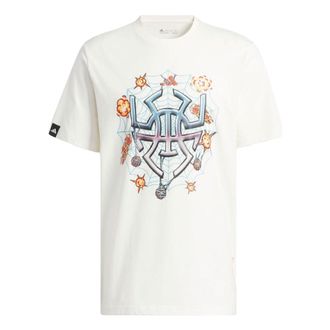 adidas Donovan Mitchell 8-Bit Signature T-Shirt White Yellow Blue II7792