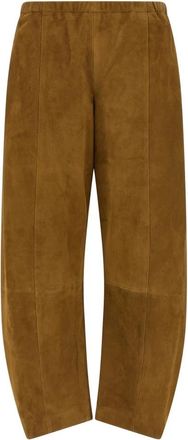 Khaite Clover Pant - Dames - Wijde Broeken - Bruin - XS - Su&egrave;de - Broeken