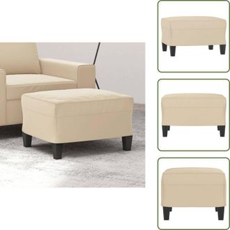 vidaXL Poggiapiedi per divano - vidaXL Poggiapiedi Crema 60x50x41 cm in Tessuto Microfibra - Poggiapiedi in compensato