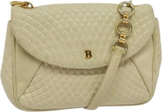 Bally Quilted Beige Leather Shoulder Bag (Pre-Owned)