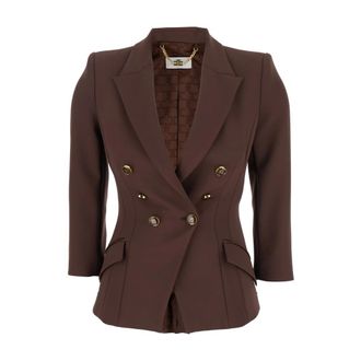 Elisabetta Franchi Dames, Jassen, Bruin, Maat: XL Leer