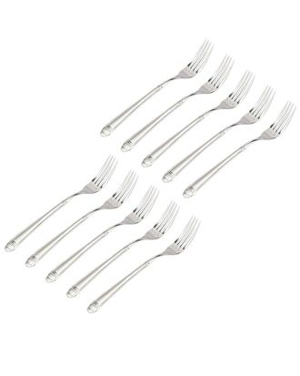 Godinger Set Of 10 Crete Sandblasted Mirrored 18/0 Stainless Steel Salad Fork