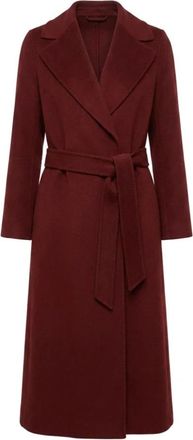 Max Mara Belted Coats - Dames - Jas met riem - Rood - M - Jassen