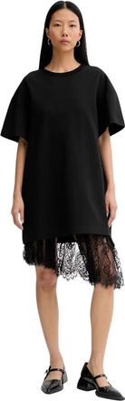 Munthe Rose T-shirt Jurk - Dames - Casual kleedjes - Zwart - S - Katoen - Kleedjes