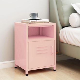 Berkfield Home Nightstand Pink 35x35x51 cm Steel | Size: 35 x 35 x 51 cm
