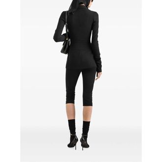 Dolce & Gabbana Womens Double-Breasted Wool Blazer Black Virgin Blazers Jacket