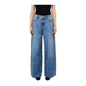 Liu Jo Wide Jeans, female, Blue, Size: W25 Wide Leg Jeans
