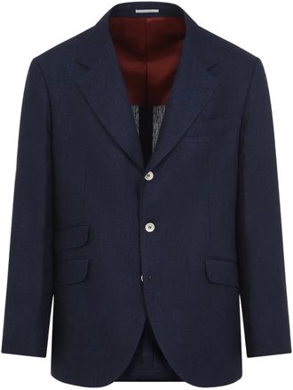 Brunello Cucinelli linen blazer - Blue