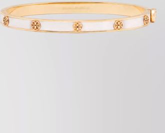 Tory Burch logo-embossed stainless steel bracelet