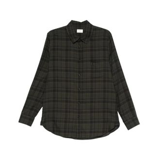 Saint Laurent Casual Shirts, male, Green, Size: XL Checked Shirt