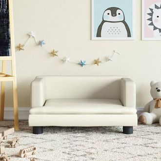 vidaXL Divano Per Bambini Crema 60x40x30 Cm In Similpelle - Vidaxl