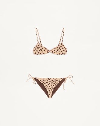 Valentino Costume In Lycra Pois Dalmata Plusdepois Donna BEIGE/CHOCOLATE XS