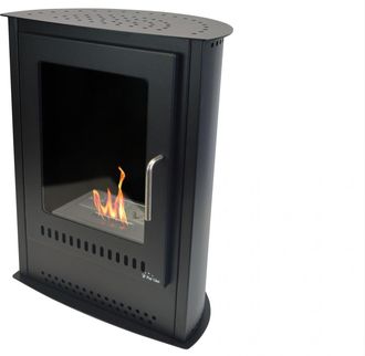Purline Estufa De Etanol Compacta En Negro