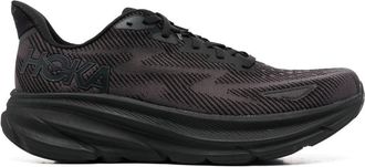 Hoka One One mesh-panel lace-up sneakers - unisex - Rubber/Fabric/Fabric - 12.5 - Black