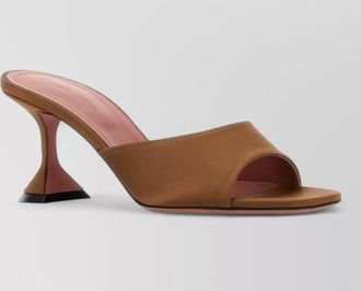 Amina Muaddi satin lupita mules open toe heel design
