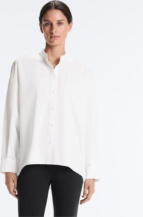 Oysho Camicia con colletto alla coreana in 100% cotone bianco sporco