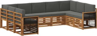 vidaXL Conjunto De Sof&aacute;s De Exterior 7 Uds. Natural Y Antracita Vidaxl