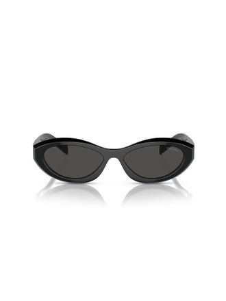 Prada 0PR Oval Acetate Sunglasses - Black