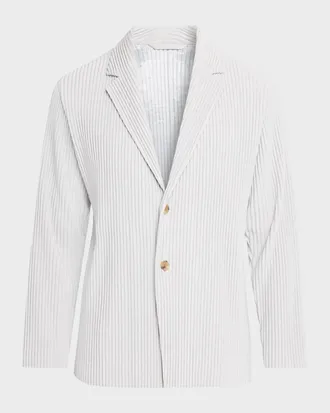 Homme Pliss&eacute; Issey Miyake Pleated Knit Blazer
