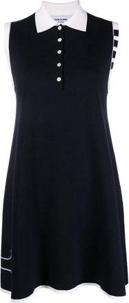 Thom Browne signature 4-bar stripe dress - women - Virgin Wool - 44 - Blue