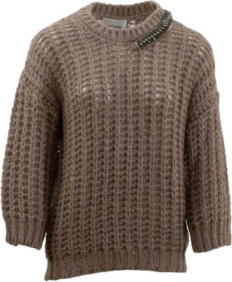 Brand Unique Jersey Buw 23800 - Dames - Ronde hals truien - Bruin - XS - Truien & Vesten