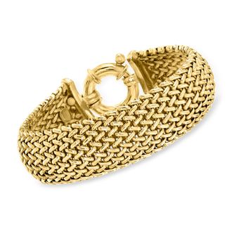 Ross-Simons Italian 22kt Gold Over Sterling Silver Riso Bracelet