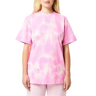HUGO BOSS Hugo T-shirt met ronde hals en tie-dye-print voor dames (Medium Roze)