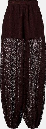Adriana Degreas Cotton-blend lace balloon pants