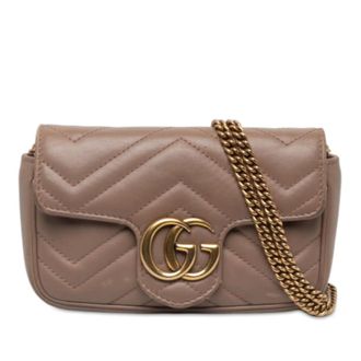 Gucci Pre-owned Gucci Mini GG Marmont Matelasse Leather Flap Crossbody Ladies HXTXJBGYGDRWS771