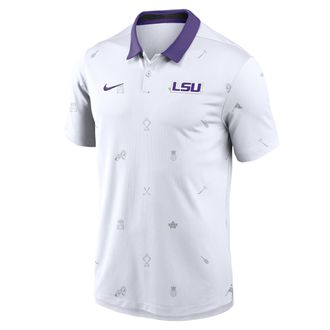 Nike LSU Vapor Pattern Nike Mens Dri-FIT College Polo in White | 00HT082KLSN-RNS