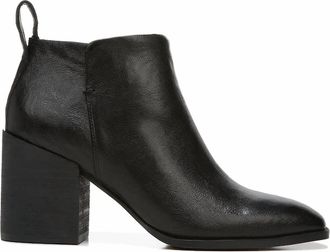 Vionic Womens Lyssa Distressed Leather Ankle Boot In Black