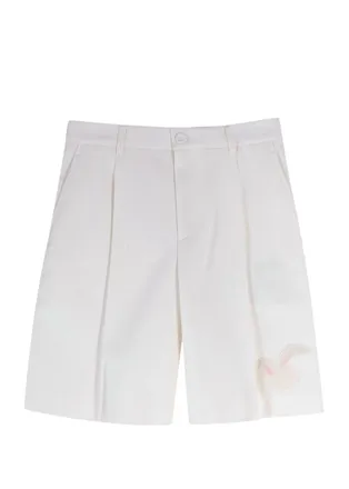 Dior Homme White Bunny Motif Tailored Shorts Size XS