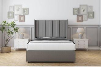 Comfort Beds Palermo Dumfries Divan Base No Drawers - 54 Wingback in Light Grey | Size: Small Single