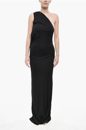 Khaite Viscose Flared Dress with One-Shoulder Design size M