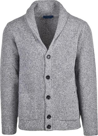 Daniele Fiesoli Grey Wool-Blend Shawl Collar Cardigan