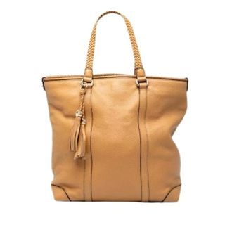 Gucci Pre-owned Tote Bags, female, Brown, Size: ONE SIZE Pre-owned Vintage Leather Tote Bag